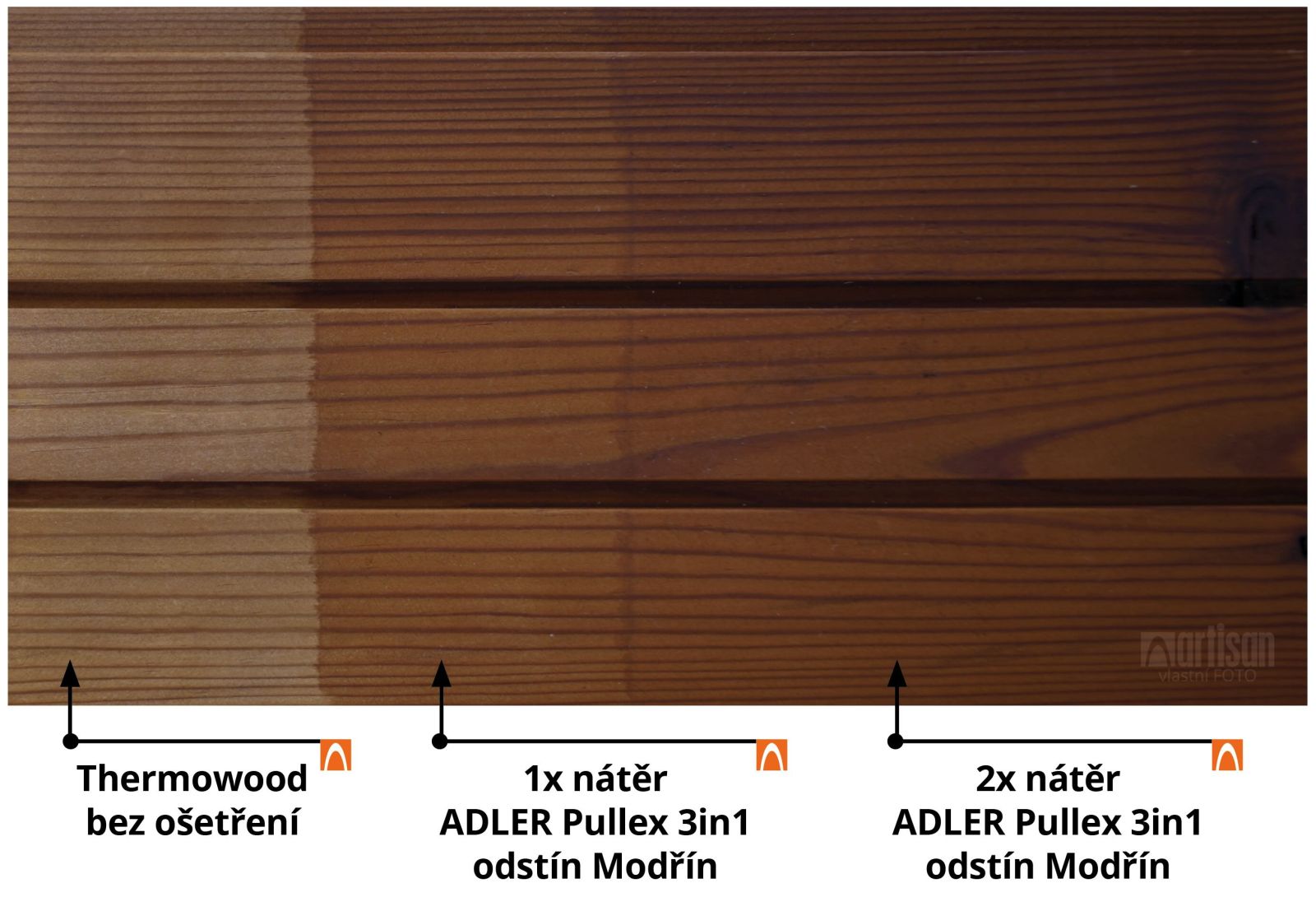 Adler Pullex 3in1 Lasur odstín modřín + dřevo Thermowood